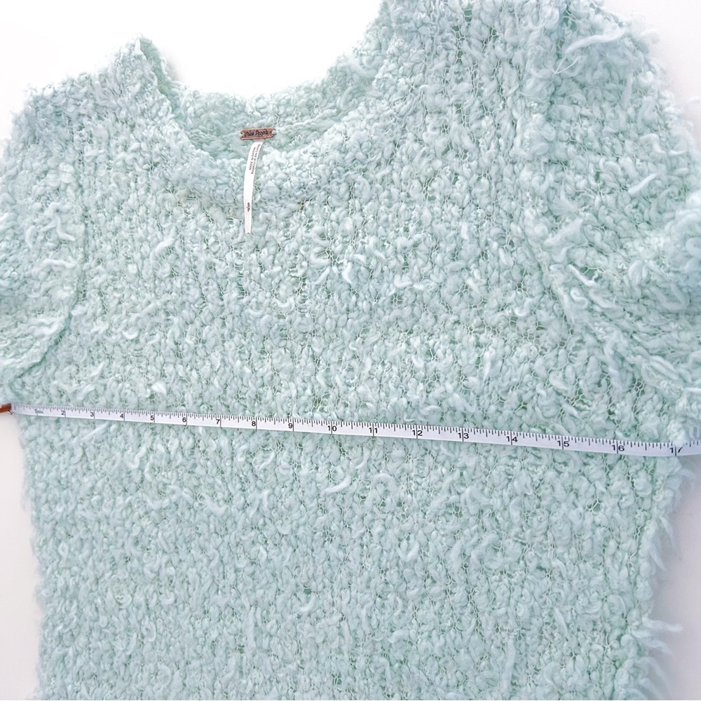 Free People Mint Green Chunky Textured Popcorn Knit Sweater Small NWT - Picture 12 of 17